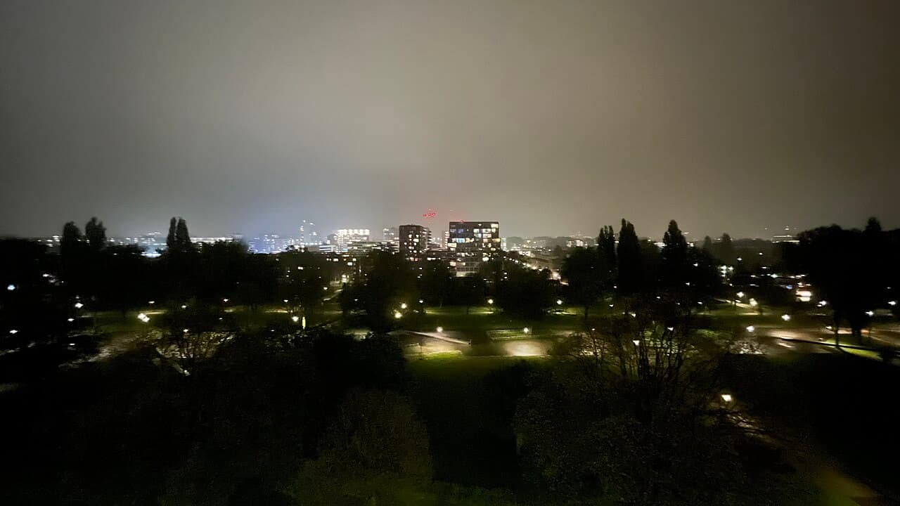 Amsterdam skyline at night