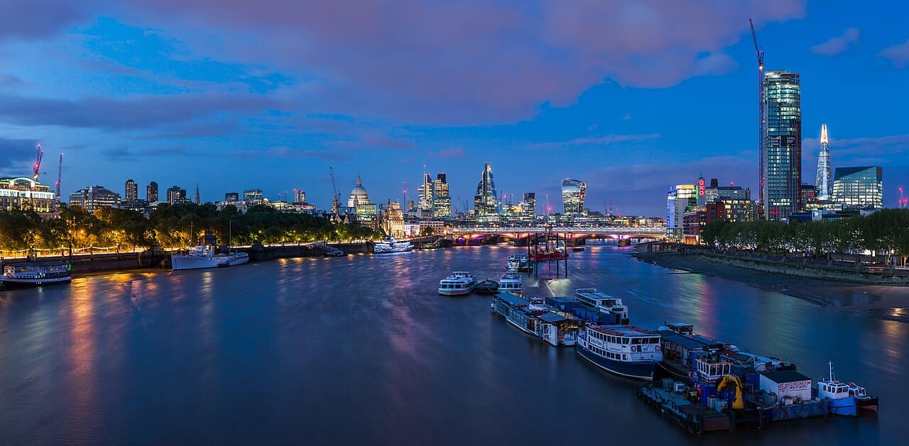 London skyline from Waterloo Bridge